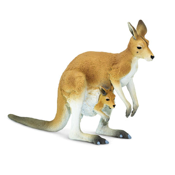 Safari Ltd. Kangaroo with Joey - Hand-Painted, Lifelike 4.75" Model Figure - Educational Toy for Boys, Girls & Kids Ages 3+