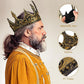 1Pc Halloween Royal King Crown for Cosplay Crown Prop, Holiday Party/Christmas Adjustable Crown Costume Prom (Golden TW)