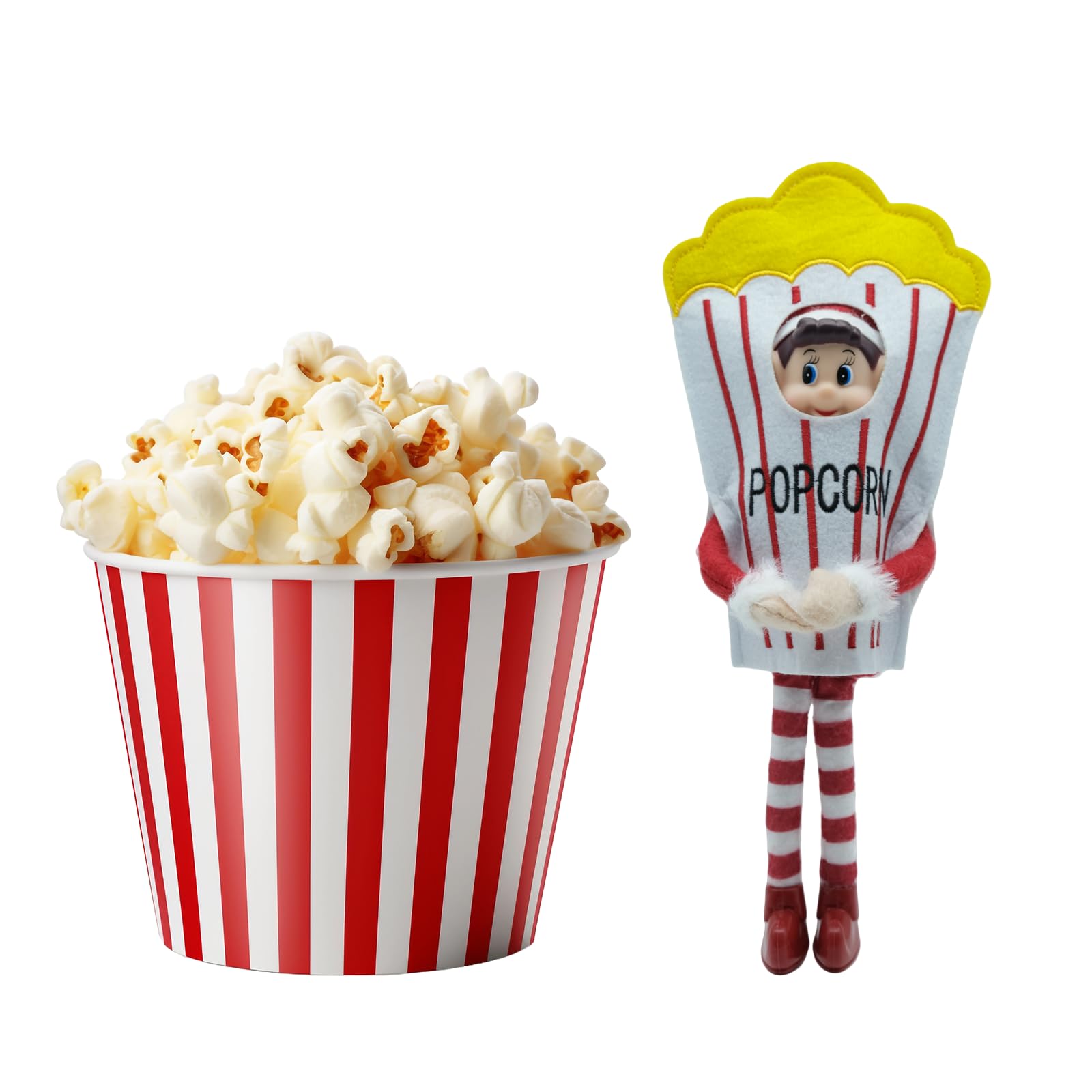 LovelfStory Christmas Elf Doll Accessories Clothes, Sweet Popcorn Couture Outfits for Boy or Girl Elf, Doll Not Included