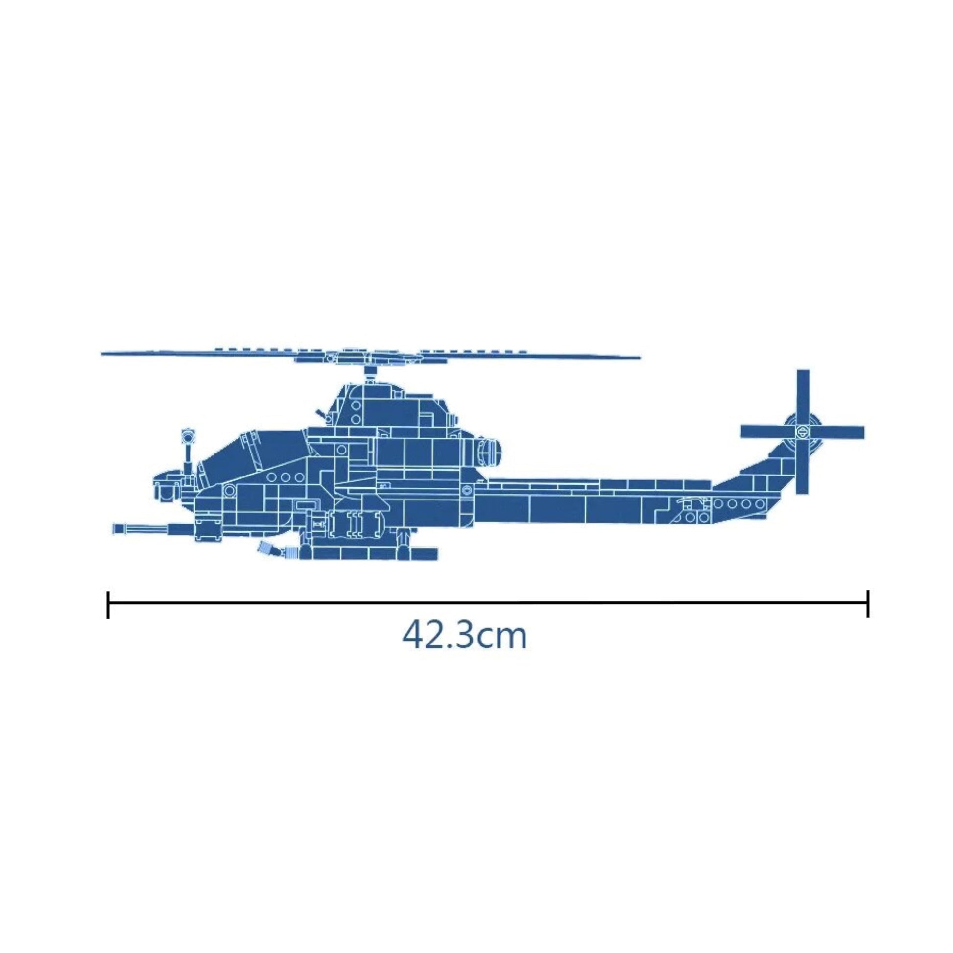 General Jim’s AH-1Z Viper Attack Helicopter Building Set - 482 Pieces, Highly Detailed Military Aircraft Model with Dual Cockpit and Rotating Cannon