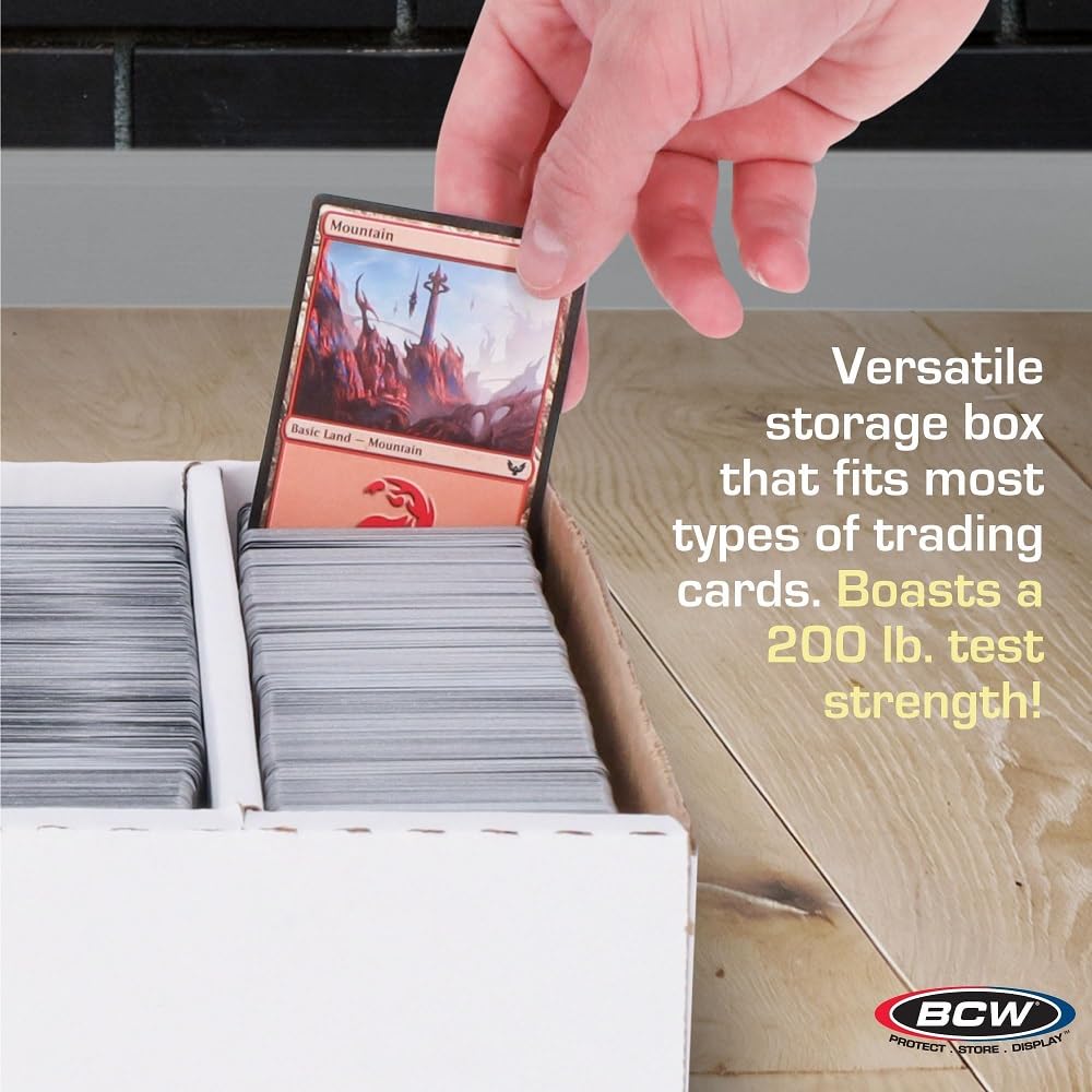 BCW Super Monster 5 Row Trading Card Storage Box - 5ct | Holds 5000 Standard Trading Cards & 7000 Gaming Cards | Card Storage Box for Basketball