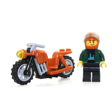 LEGO Town City Minifigure - Cool Kid on Dark Orange Motorcycle Foil Pack Limited Edition (16 Pieces)