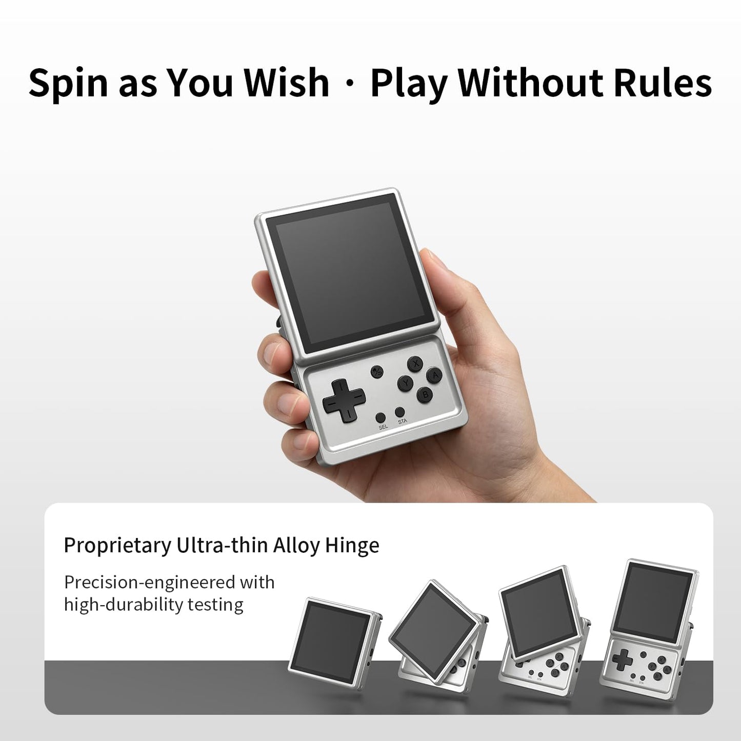 RG Rotate Retro Handheld Game Console Android 12 System Console with 3.5 inch Swivel Screen Unisoc T618 Chip 3GB+32GB, 2000mAh Aluminum Alloy Body
