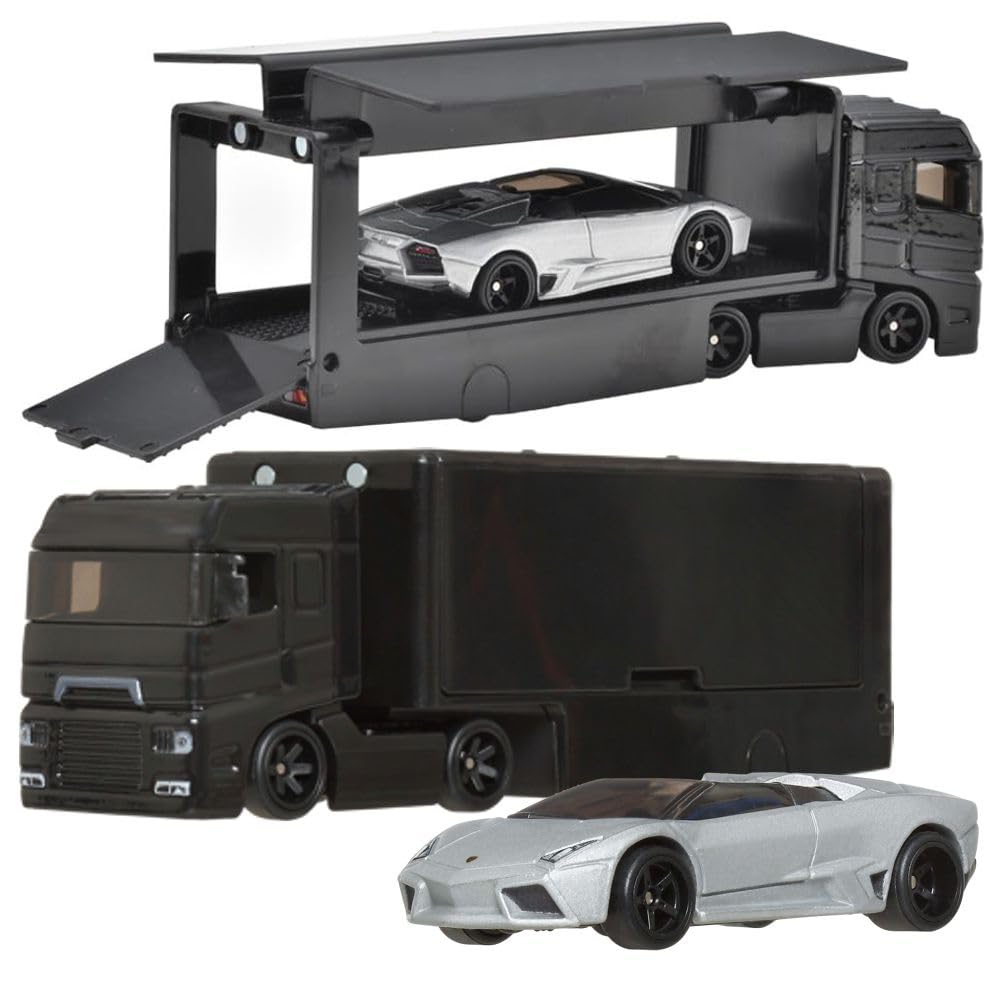 Hot Wheels Team Transport Pack Lamborghini Reventon Roadster Flipside Hauler Die-Cast Car and Hauler Set for Ages 3+
