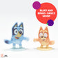 DecoSet® Bluey Dance Mode Cake Toppers, 3 Piece Cake Decoration With Bluey And Bingo Figurines and Muffin & Socks Poly Pic, For Birthday, Parties