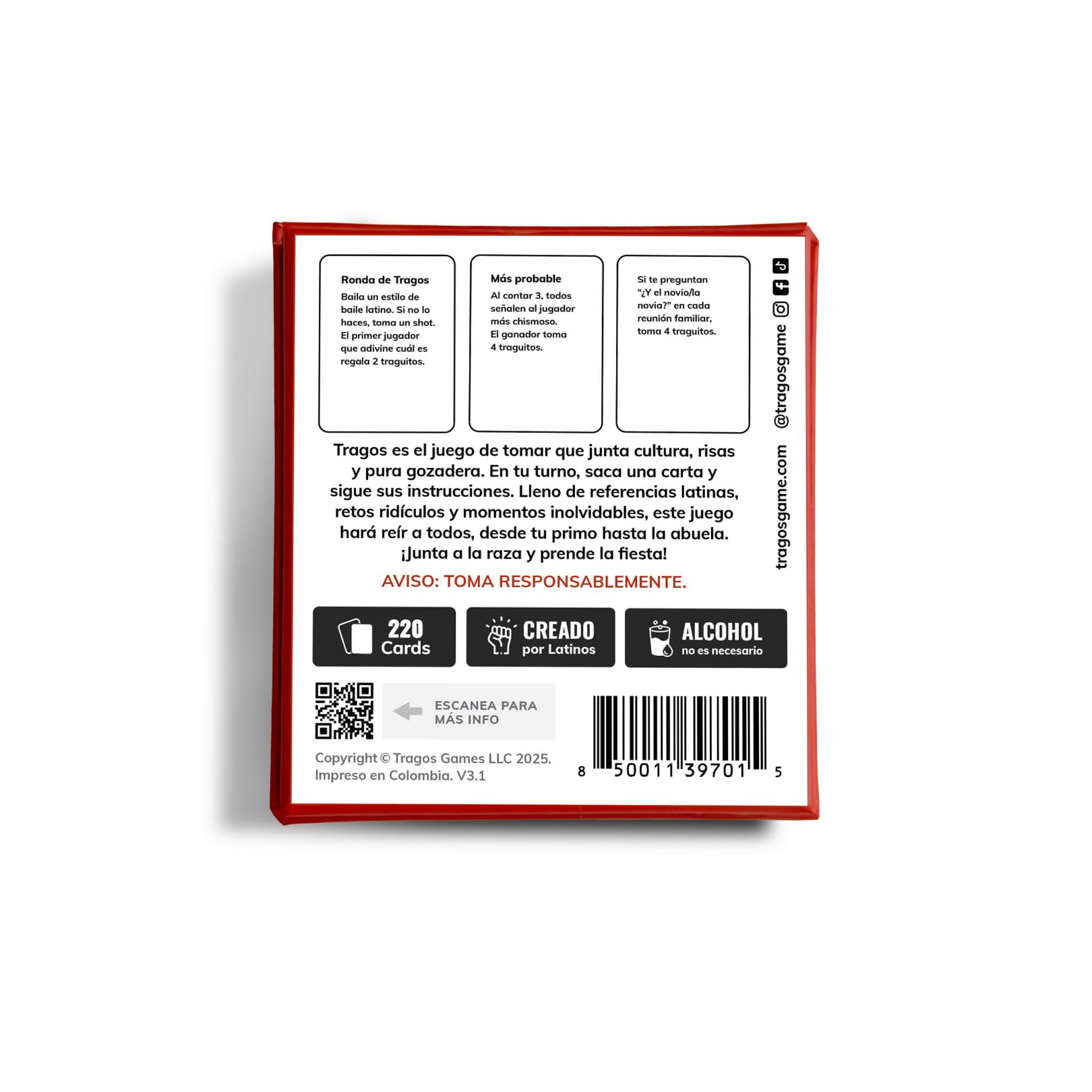 Tragos Original Game en Español for Latinos - Relatable Hilarious Cultural Spanish Card Game - Juegos De Mesa para Adultos Original en Español