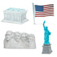 Safari Ltd. USA Super Toob - Toy Figures of Lincoln Memorial, Hoover Dam, Liberty Bell, Alamo, Mt. Rushmore, Statue of Liberty, Capital, White House