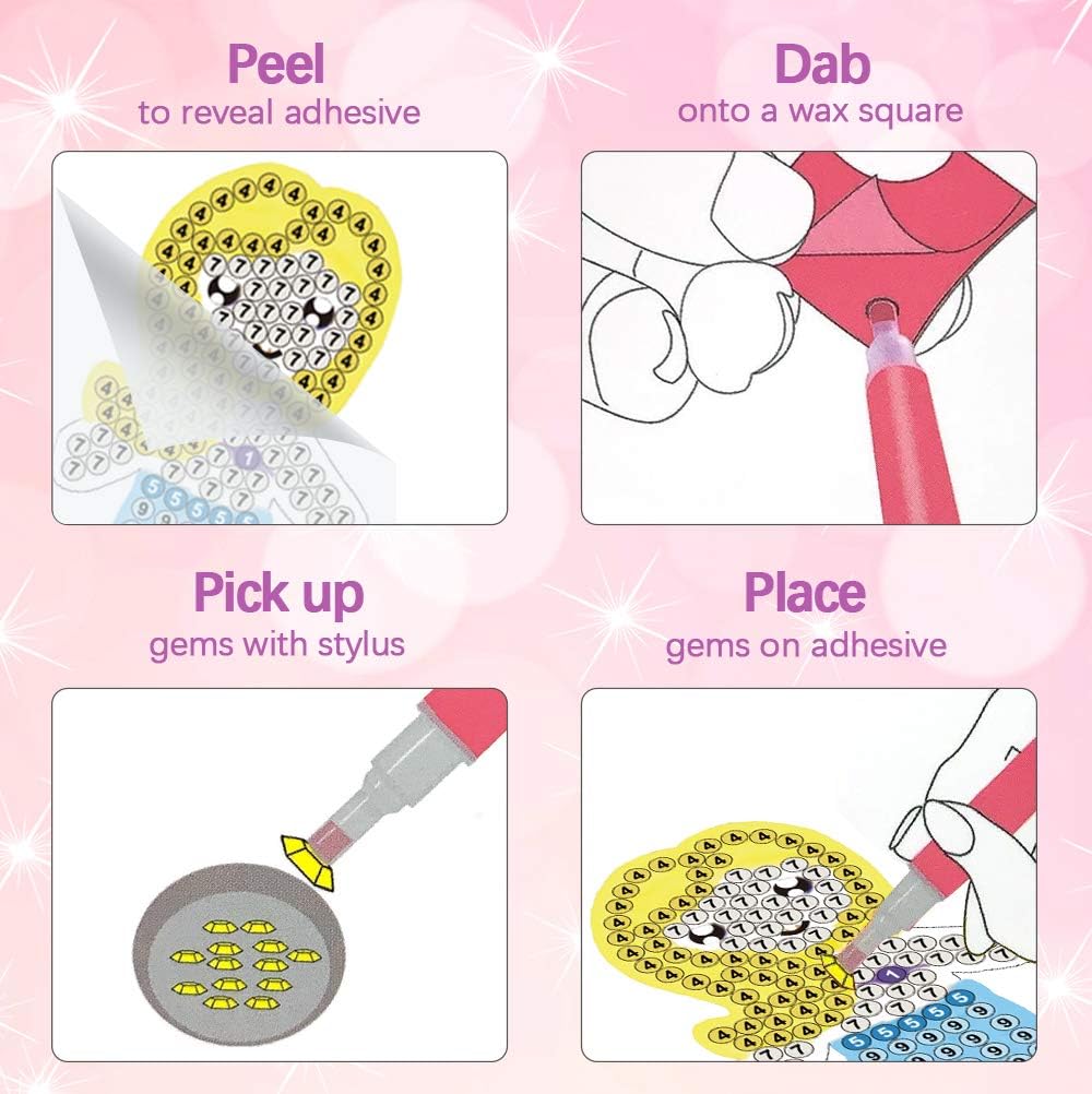 Arts and Crafts for Kids Ages 8-12 - Make Your Own GEM Keychains - 5D Diamond Art Painting by Numbers Kits Girls Kids Ages 3-5 4-6 6-8 Toys Birthday