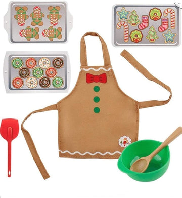The Elf on The Shelf Itty Bitty Baker Outfit - 7 Piece Claus Couture Retired 2019 Holiday Outfit - Baking Sheets, Spoon, and Apron Included