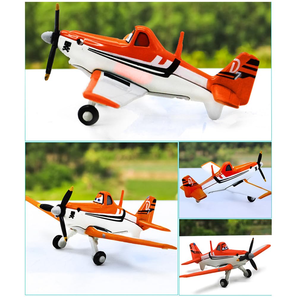 2 Pack Movie Planes No. 7 Dusty and No. 13 Ripslinger Metal Diecast Airplane Toy, Best Gift for Kids and Collectors (D7 Dusty Ripslinger)