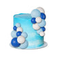 30 PCS Balls Cake Topper DIY Cake Insert Toppers Ball Cake Picks Cupcake Topper for Birthday Party Baby Shower Wedding Cake Decoration(Blue White Dark