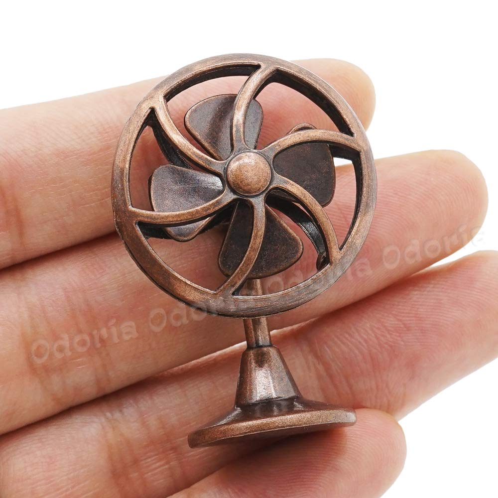 Odoria 1/12 Miniature Fan Dollhouse Decoration Accessories, Bronze