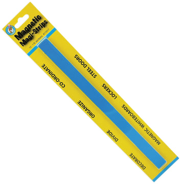 Ashley 3/4-inch x 12-inch Magnetic Magi-Strips, Blue, 12/Pack (ASH11017)