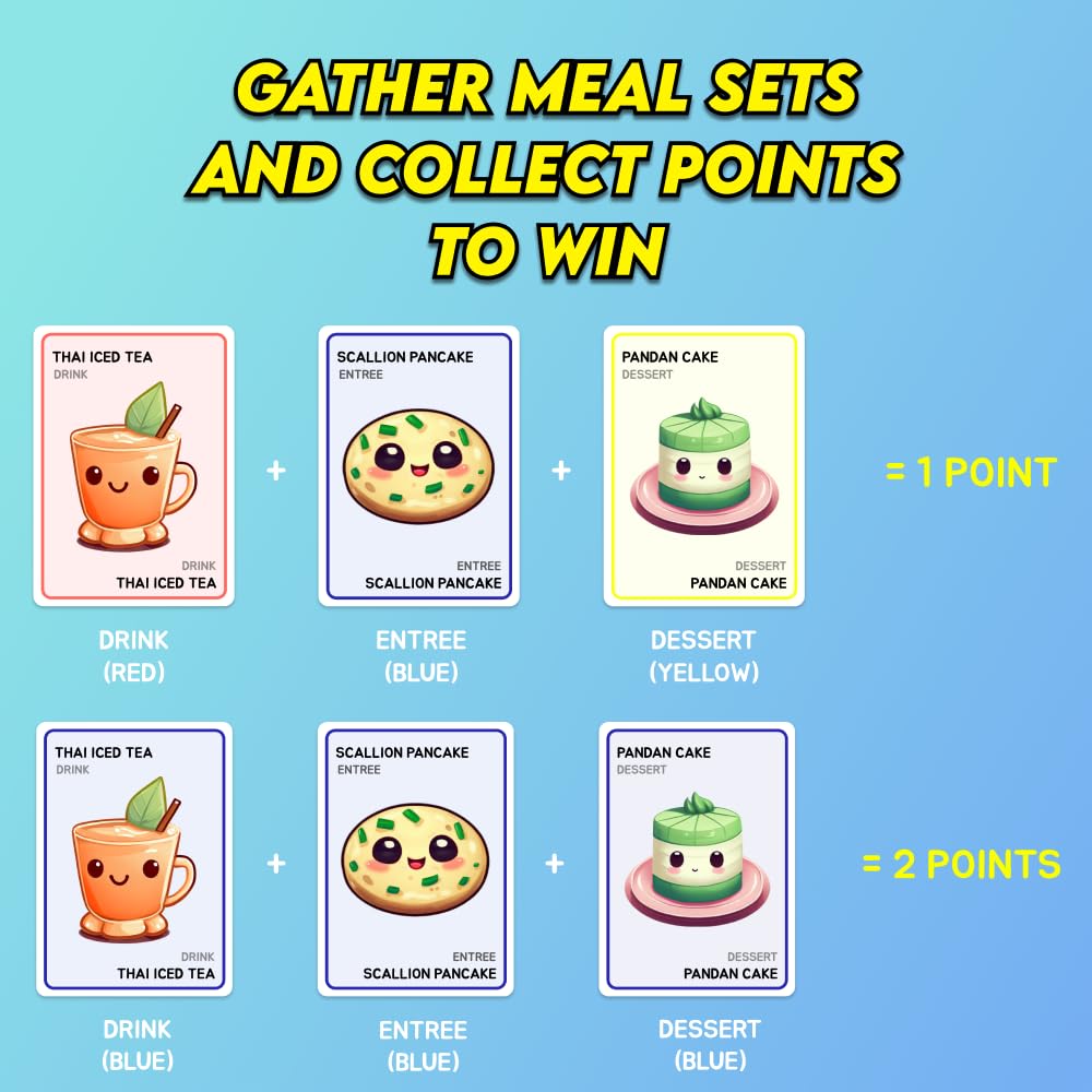 Potluck Showdown: Asian Food Card Game | Family-Friendly Strategy Game for Adults, Teens, & Kids | Ages 7+ | 2-6 Players | Average Playtime 10-30