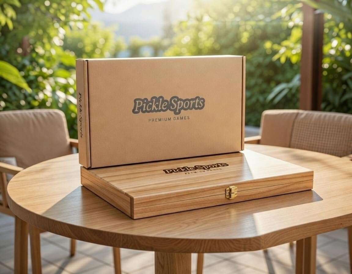 Pickle Sports Get Out Card Marble Wood Board Game (Folding Portable Travel Board)
