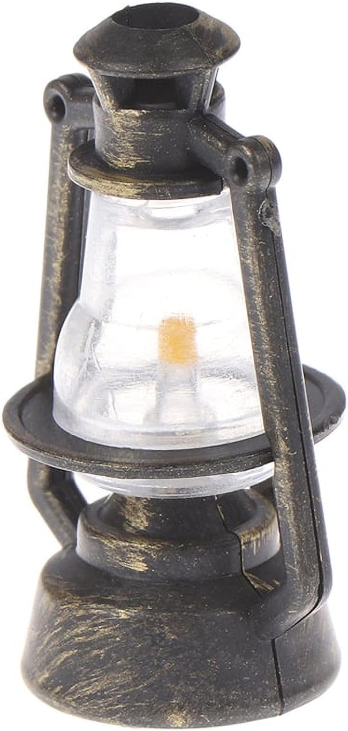 Bronze Miniature Oil Lantern, Retro Style Accessory, Hurricane Kerosene Lamp Model, Scene Decoration Ornament