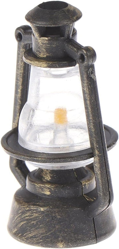 Bronze Miniature Oil Lantern, Retro Style Accessory, Hurricane Kerosene Lamp Model, Scene Decoration Ornament