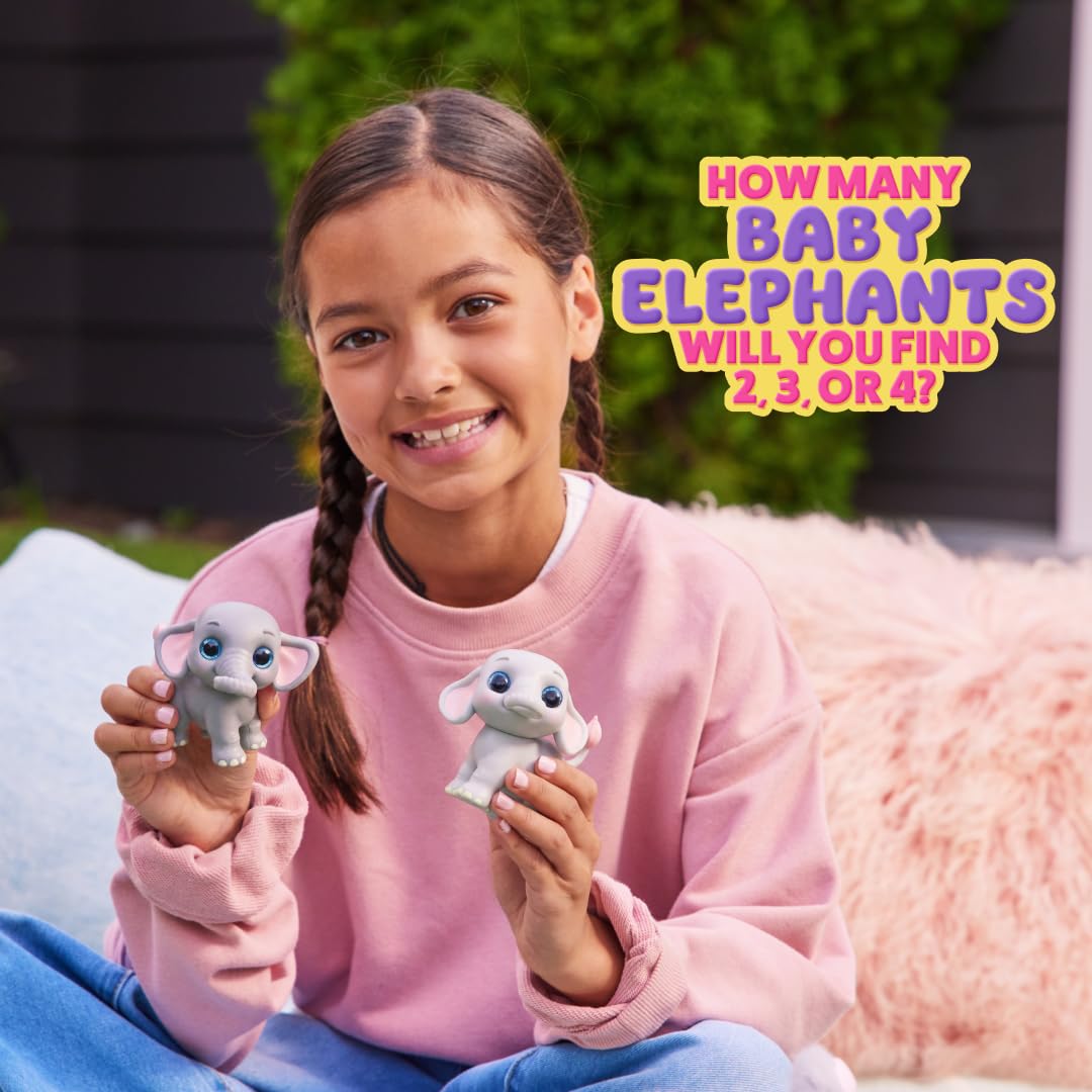Pets Alive Mommy Elephant and Baby Surprise Interactive Robotic Walking Mommy Elephant Toy with Hidden Baby Elephants, Realistic Sounds, and Surprise