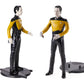 Paramount Star Trek Action Figure Set - Bundle with 4 Figurines Data, Picard, Worf, TROI Plus Decals | 7" Star Trek The Next Generation Toys