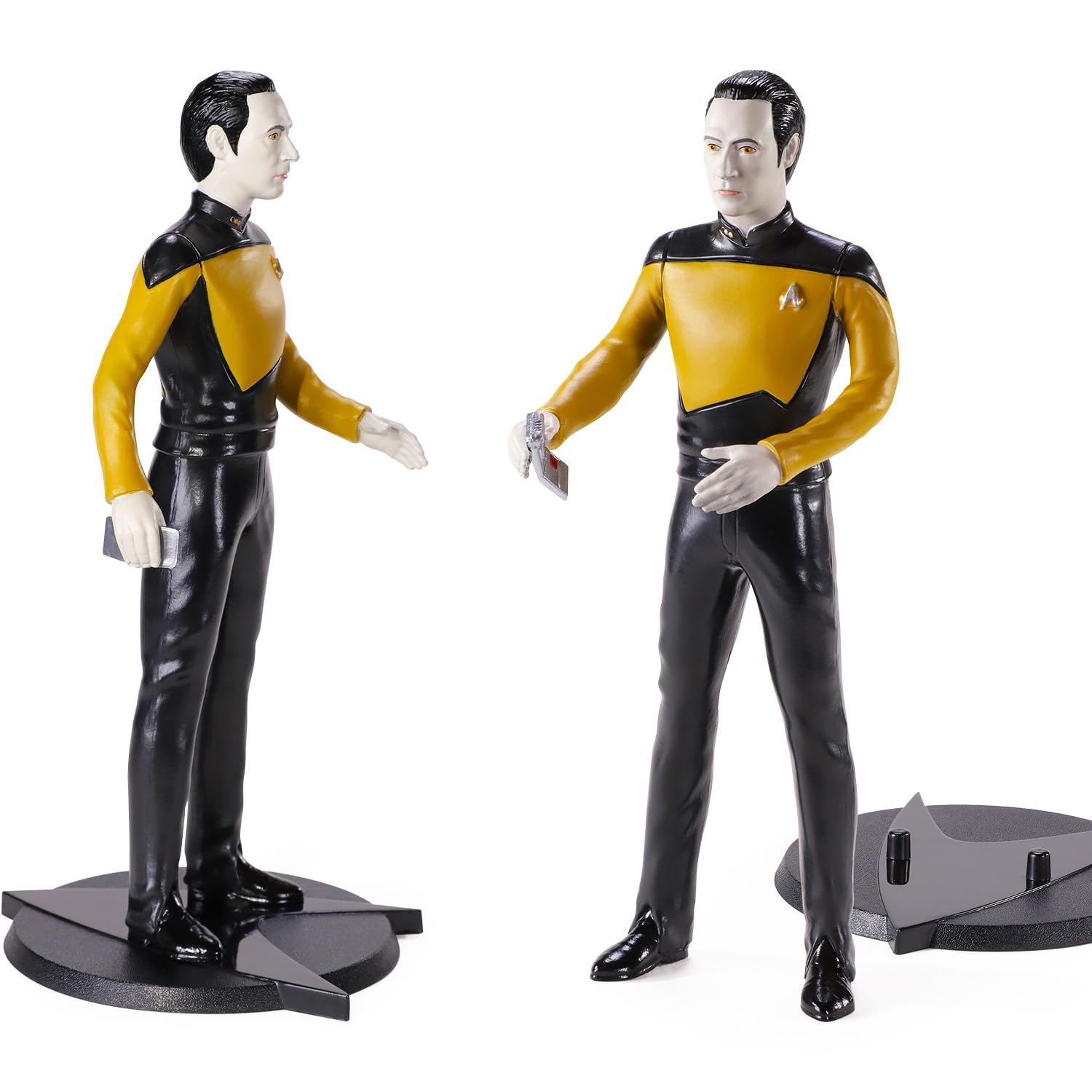 Paramount Star Trek Action Figure Set - Bundle with 4 Figurines Data, Picard, Worf, TROI Plus Decals | 7" Star Trek The Next Generation Toys