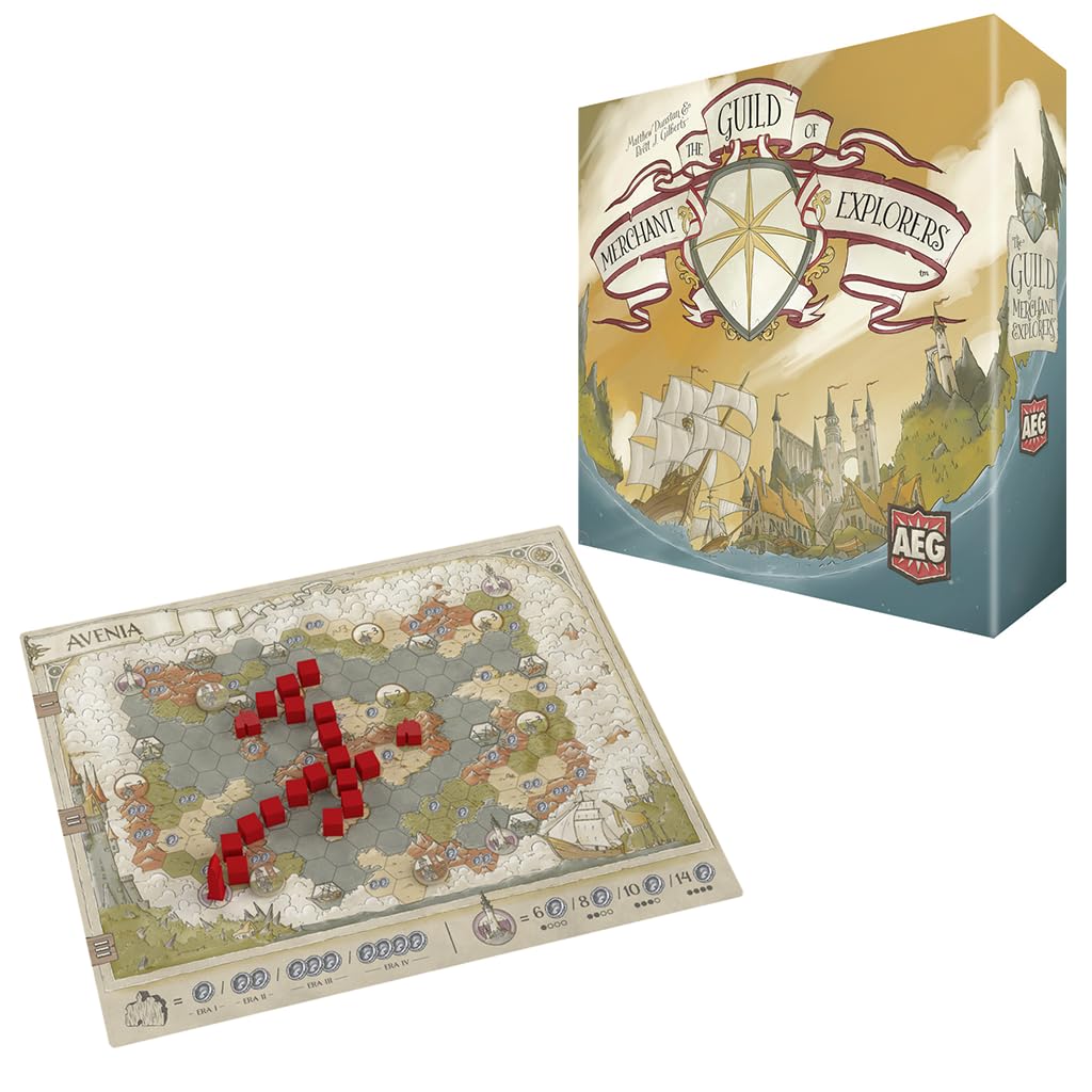 AEG The Guild of Merchant Explorers | Explore The World, Establish New Settlements | Nautical Voyage Adventure Board Game | 1-4 Players | Ages 10+
