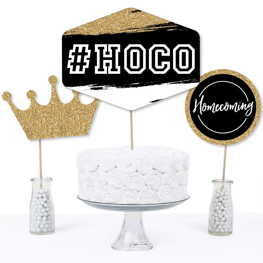 Big Dot of Happiness Hoco Dance - Homecoming Centerpiece Sticks - Table Toppers - Set of 15