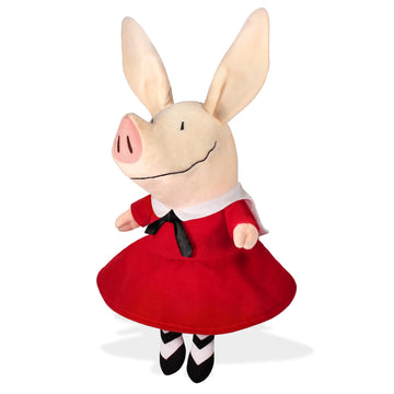 YOTTOY Olivia the Pig Plush Doll - Olivia Stuffed Animal Inspired by the Olivia Books by Ian Falconer, Soft 11 Inch Storybook Pig Plush Toy with Red