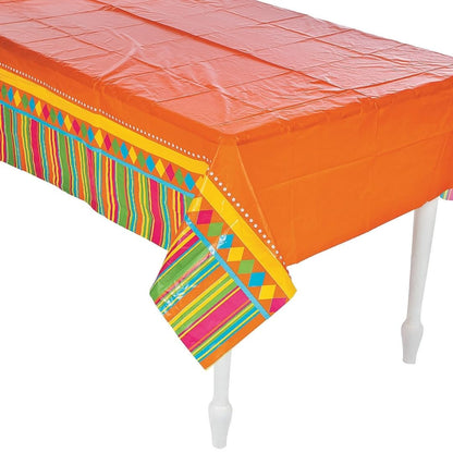 Fun Express Fiesta Party Plastic Tablecloth - Party Supplies - 1 Piece