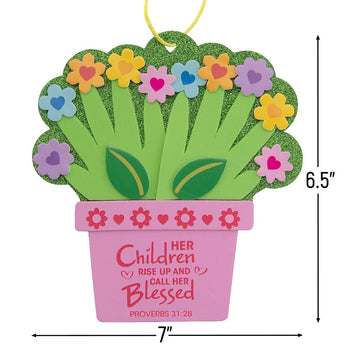 Fun Express Religious Mother’s Day Flower Pot Handprint Craft Kit, Makes 12