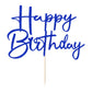 Sleyberoy Glitter Happy Birthday Cake Topper-Handmade Happy Birthday Cake Decor?Anniversary/Birthday Party?Photo Booth Props Decoratio (dark blue-1)