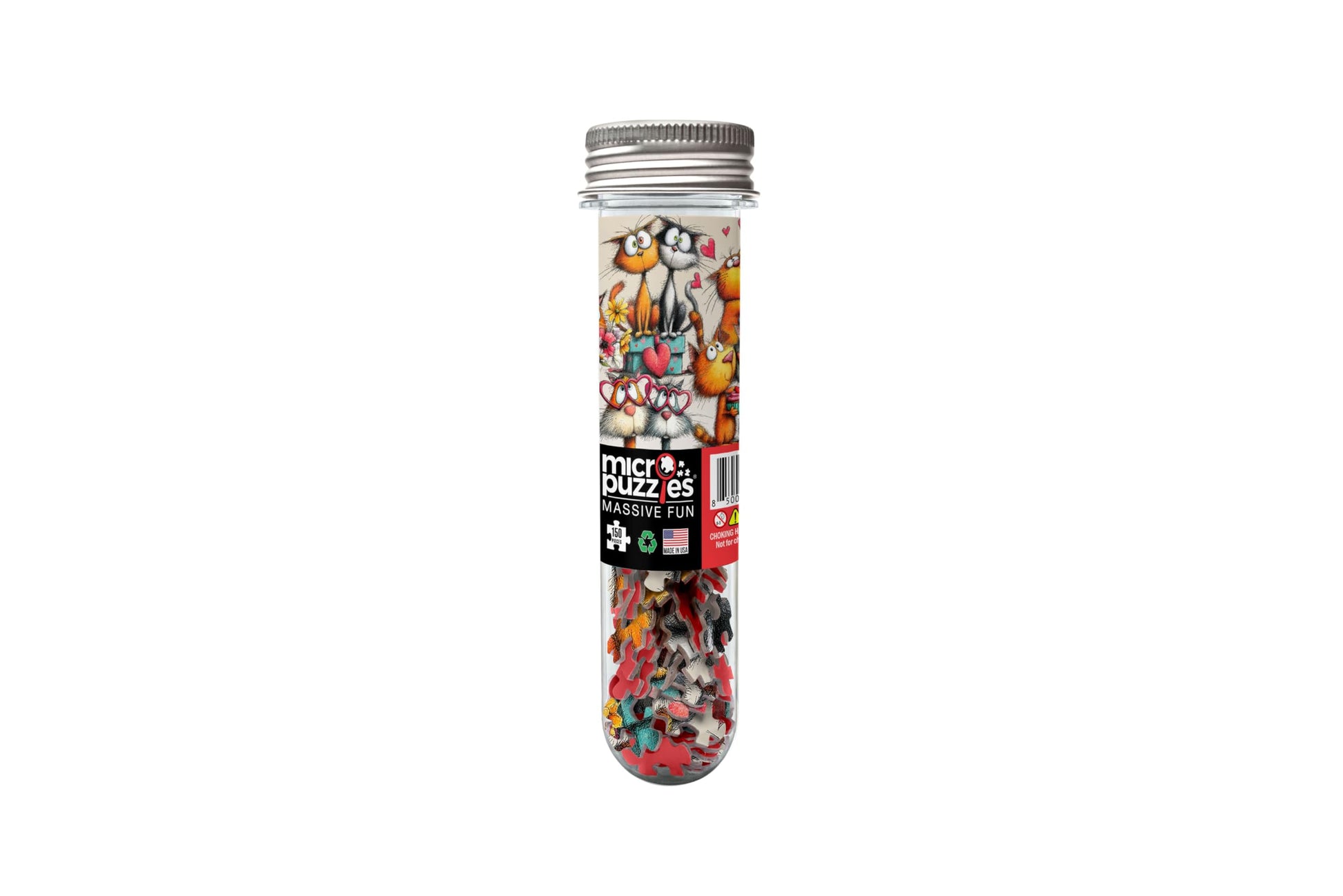Micro Puzzles Loveable Cats Mini Jigsaw Puzzle for Adults - 150 Piece Small Pocket Puzzle 4x6 Inches, Cute Travel Puzzle, Unique Gift Idea - Made in