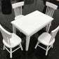 SXFSE Dollhouse Decoration Accessories, 1:12 Dollhouse Miniature Furniture Wooden White Dining Table Chair Model Set