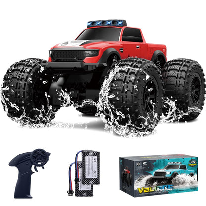 SEKAIHT Amphibious Remote Control Car Waterproof Monster Truck Toys for Kid 4WD All Terrain Off Road RC Cars 2.4G RC Trucks 2 Batteries Drift RC Stunt