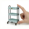 1:6 Scale Dollhouse Miniature Handcart, 3-Tier Rolling Storage Cart with Wheels for Mini Kitchen, Restaurant, Trolley Display & DIY Dollhouse