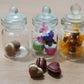 3pc Miniature Food Chocolate Cake Candy Cookie Dollhouse Cake in Clear Glass Mini Bottle Fruit Food #MF091