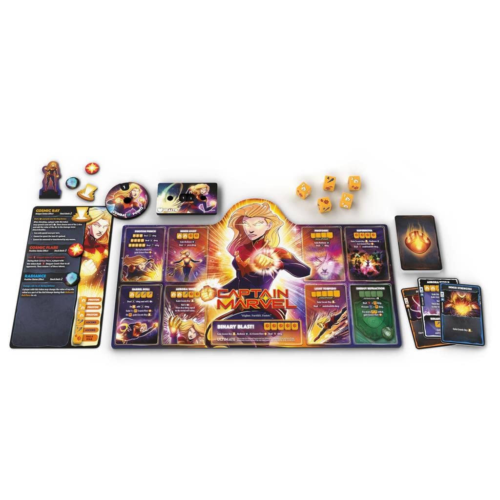 Marvel Dice Throne | 2 Hero Box Featuring Captain Marvel, Black Panther | Standalone Competitive Dice Game | Officially-Licensed Marvel Game |