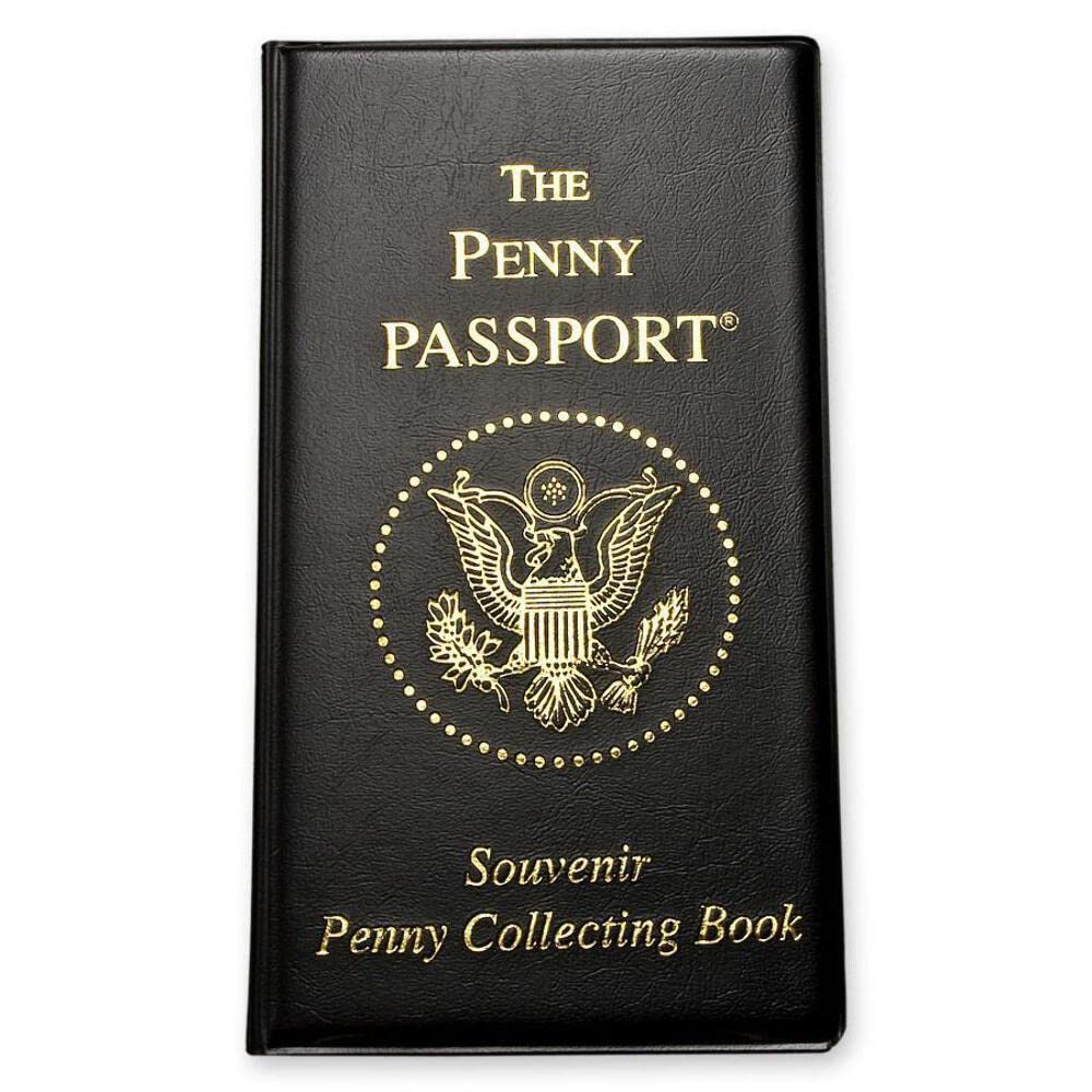Pennybandz Penny Passport to My Penny Adventures - Souvenir Pressed Penny Passport Holds 48 Coins - Vegan Leather - Every Book Ordered Comes with a