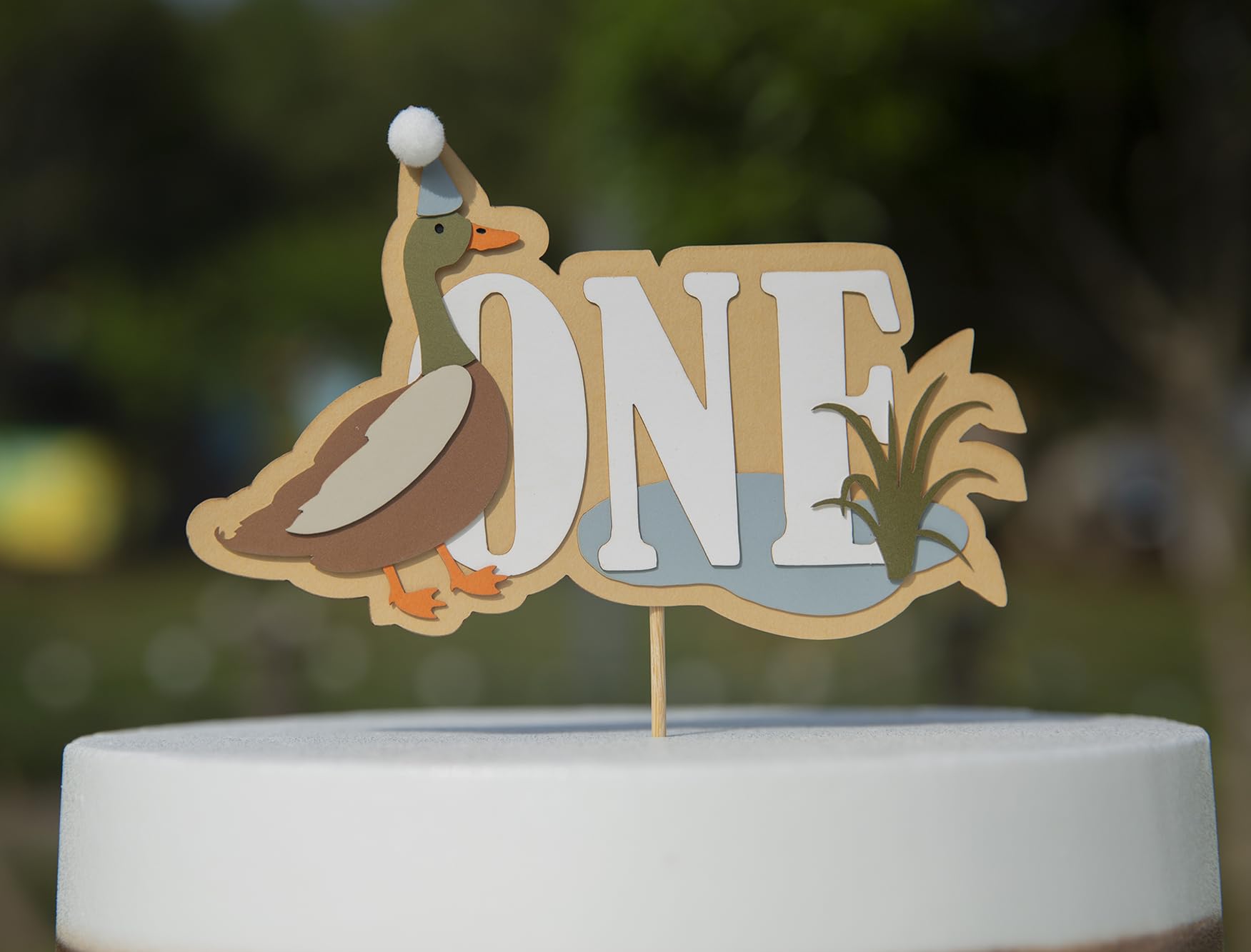 One Lucky Mallard Duck Cake Topper,Mallard 1st Birthday Decoration,Little Duck Hunter Party Decor,Mallard Duck Birthday Party Supplies,Duck Hunting
