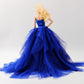 Cora Gu Handmade Sapphire Blue Gown Fit 12 Inch Doll and Doll Not Included