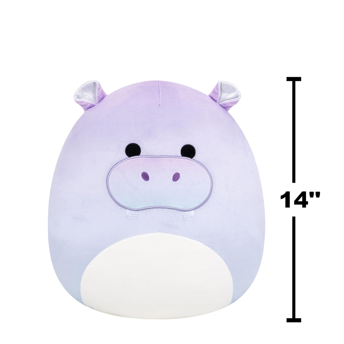 Squishmallows Original 14in Benedict The Purple Gradient Hippo with Sparkly Ears - Official Jazwares Plush (Large)
