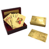 Yuanhe Gold Deck of Cards - Waterproof Playing Cards Luxury Playing Cards with Wooden Gift Box,Great for Poker Cards Game, Game Nights and Casino