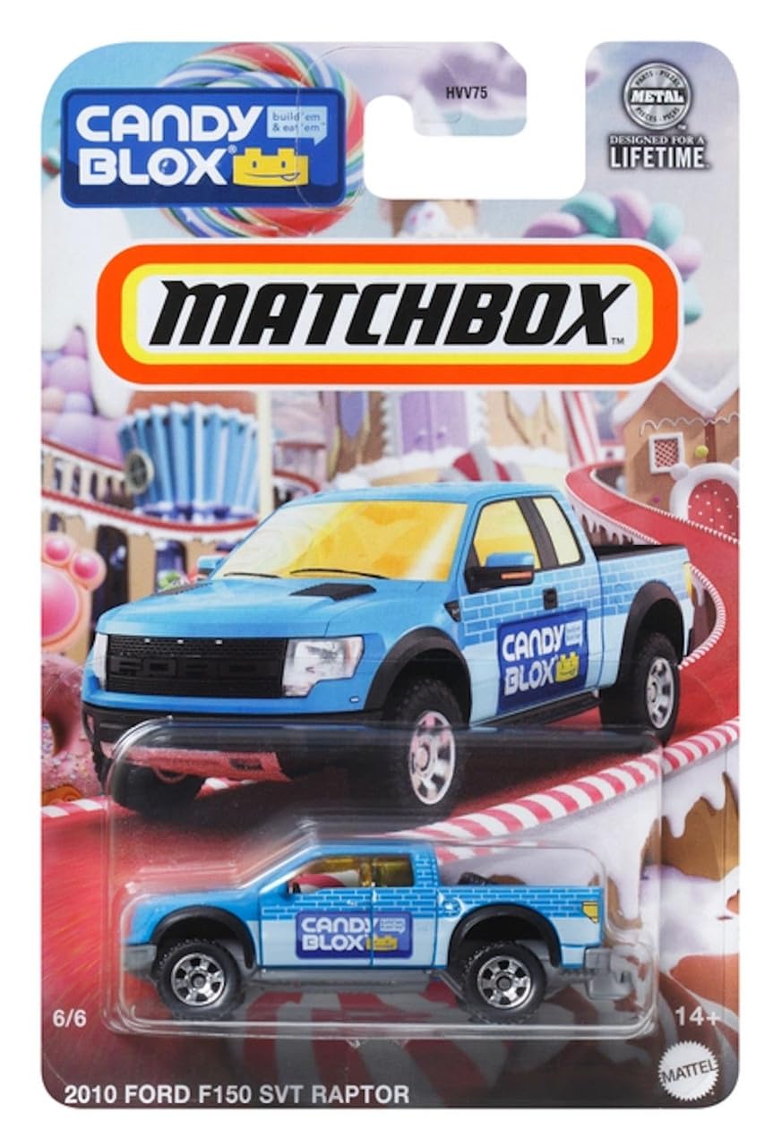Matchbox Candy-Themed Die-Cast Car Collection 6-Pack Bundle, Limited Edition Vehicles with Charleston Chew, Razzles, Caramel Apple Pops, HVV75-979B