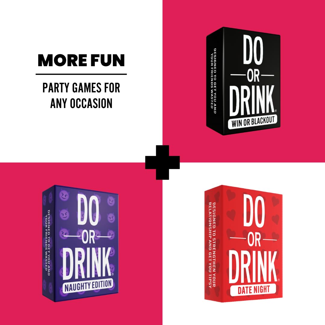 Do or Drink Sip or Strip Adult Drinking Card Game for Couples, Date Night & Parties - 250 Dares, Questions & Challenges for Boyfriend, Girlfriend, or