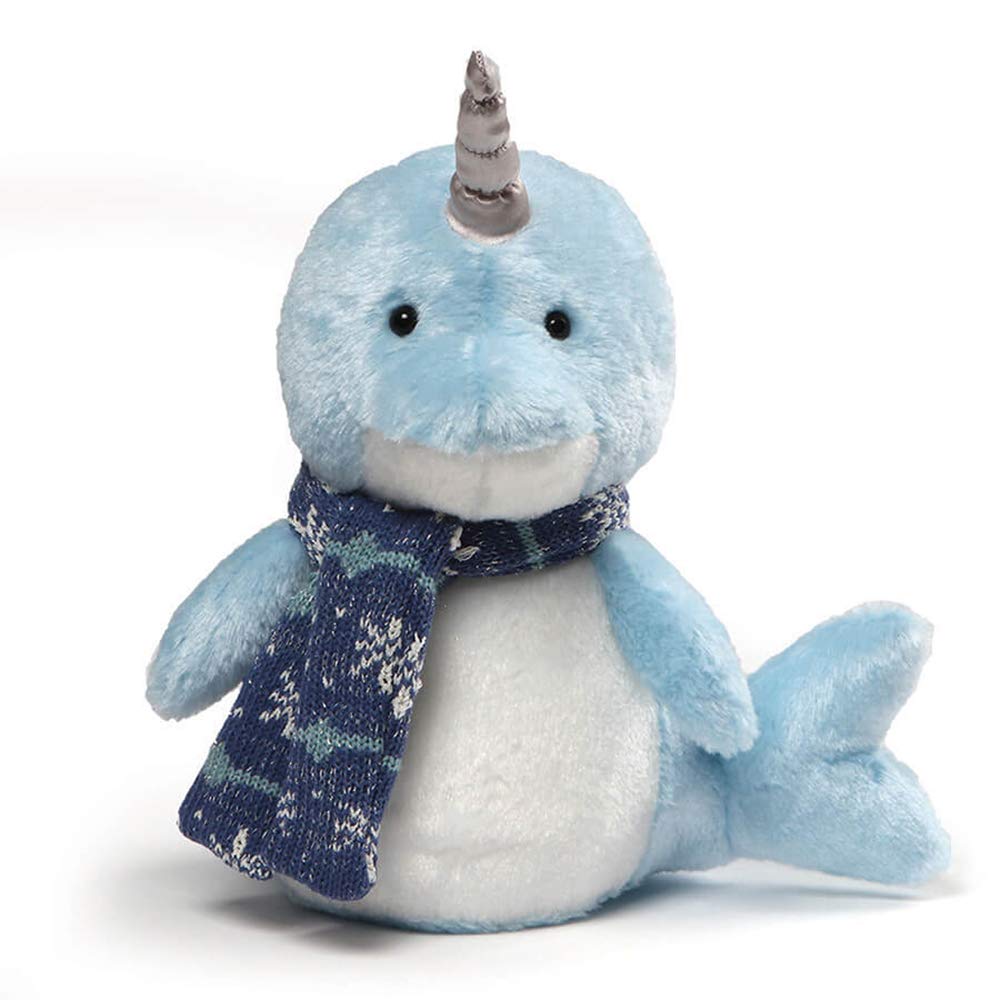 GUND Neptune Christmas Narwhal Holiday Plush, 10", Blue