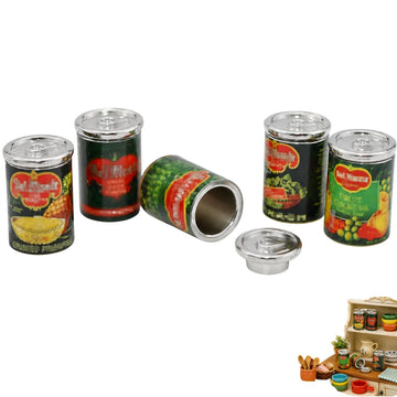 5Pcs Miniature Cans Dollhouse Kitchen Accessories, 1:12 Scale, Dollhouse Décor and Miniature Food