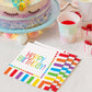 Unique Rainbow Birthday Luncheon Napkins - 16 Count, Elegant & Vibrant Design, Premium Paper Napkins For Parties & Events