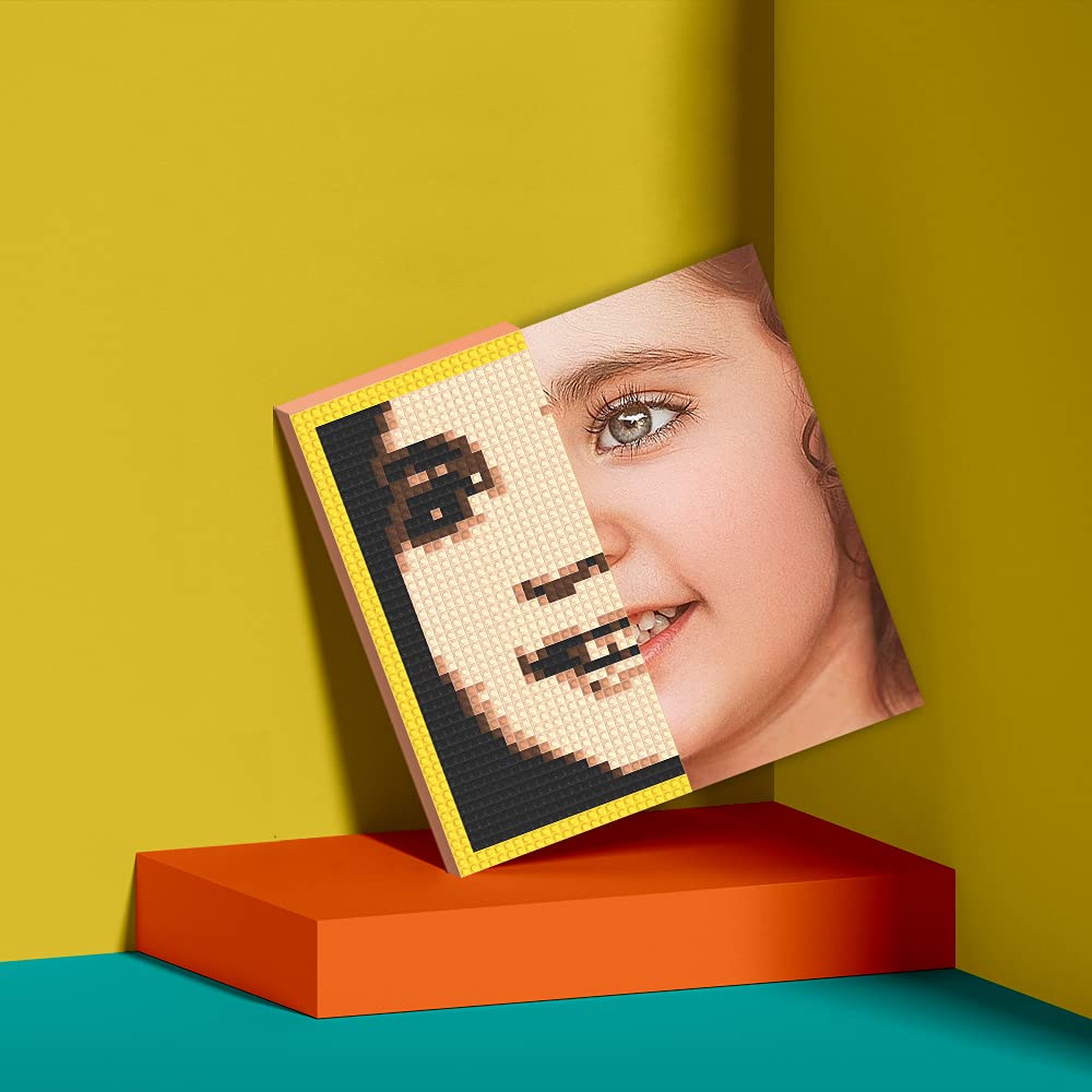 Amalia Personalized Mosaic Portrait Custom Building Kit for Adults Kids Micro Bricks Art Customized Your Own Photo Create Picture Unique Gift