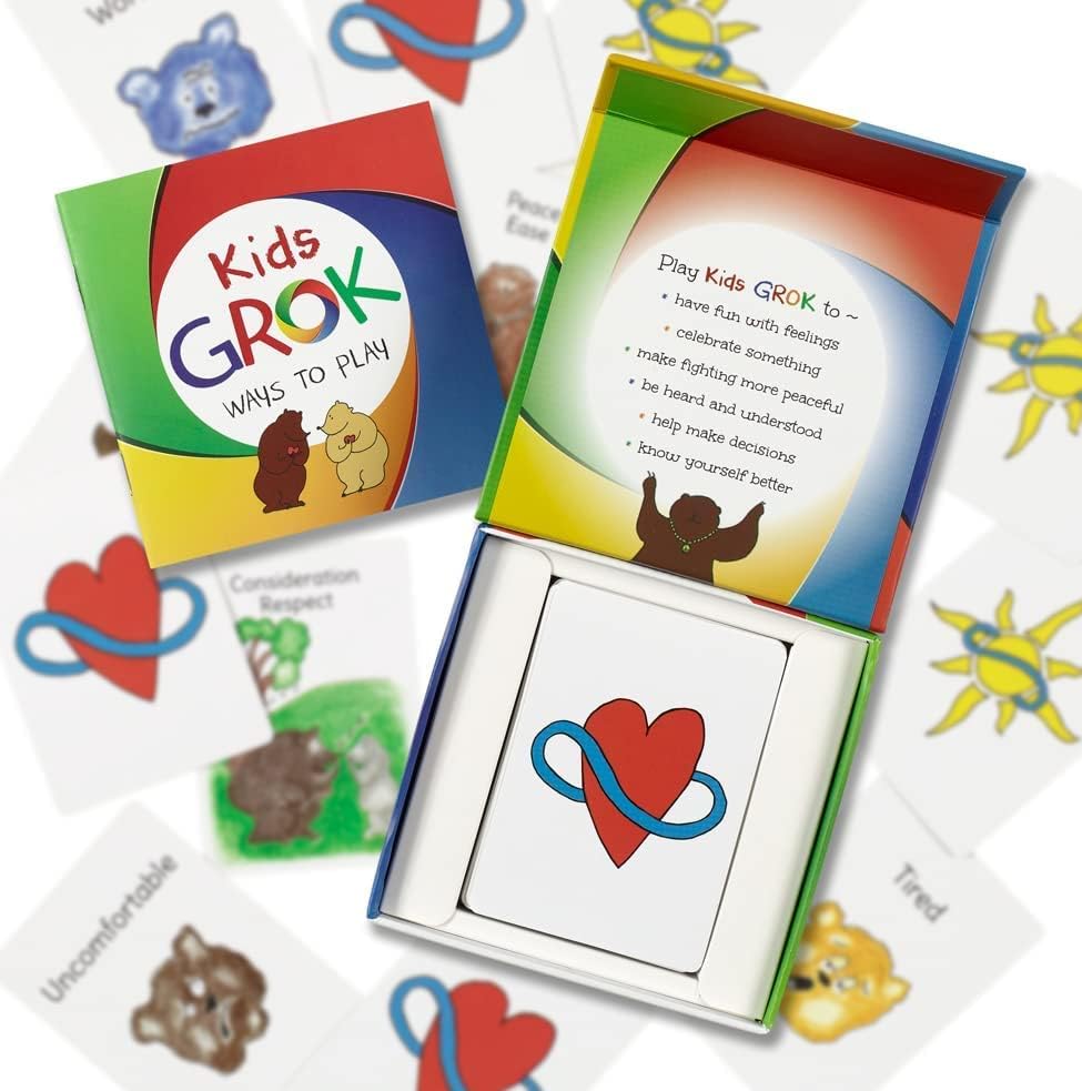 GROK Kids Conversation Cards for Ages 3-10 | Children Play to Learn, Build Confidence, and Express Emotions | Learning Aid for Parents