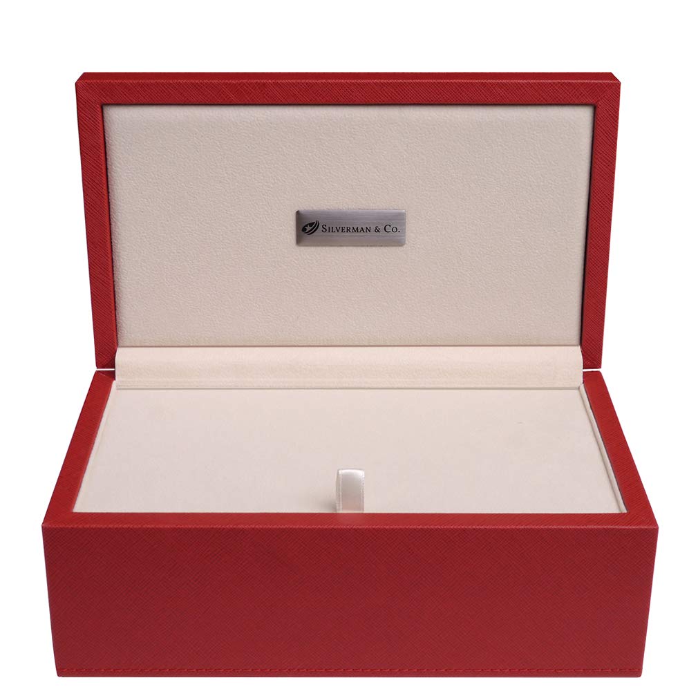 Silverman & Co. Double 9 Large White Domino Set - Red Case