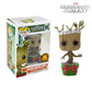 Funko - Figurine Guardians of The Galaxy - Holiday Dancing groot Snowy Metallic Pop 10cm - 0849803072568